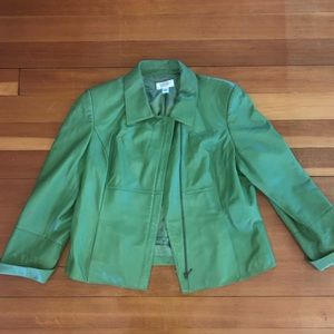 Talbots Green Leather Jacket